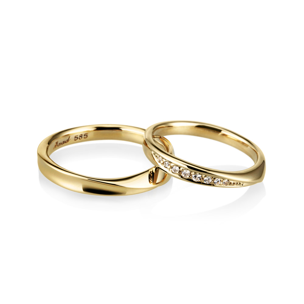 Infinity I wedding ring Set (S&SS) 14k gold CZ