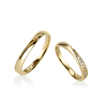 Infinity I wedding ring Set (S&SS) 14k gold CZ