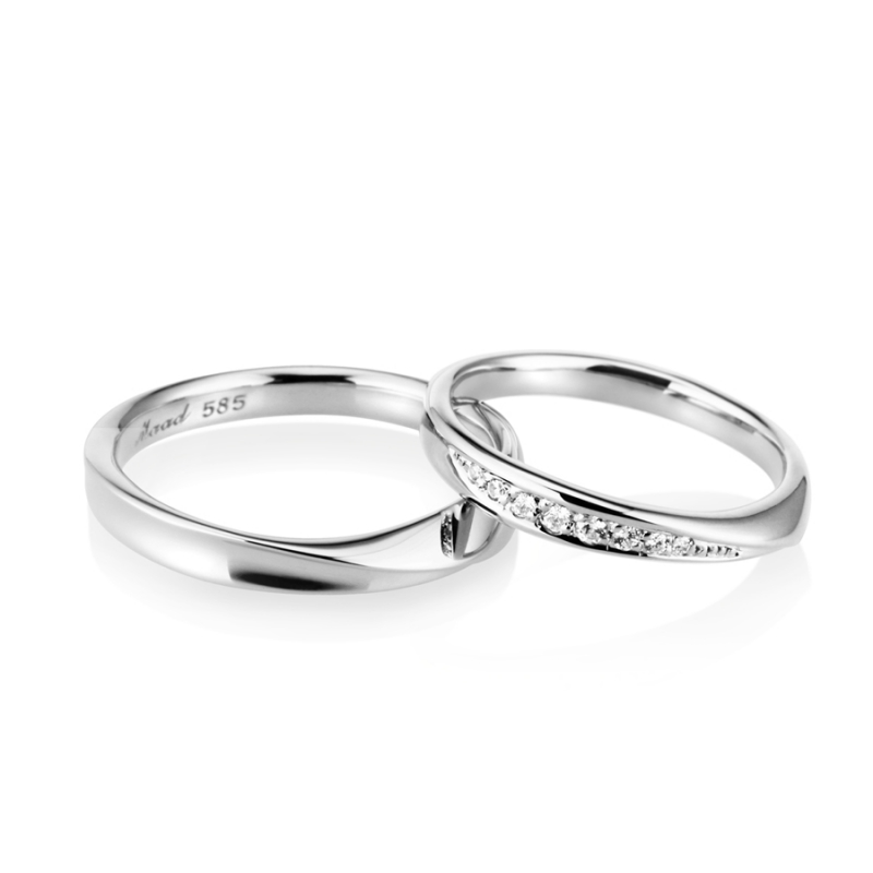 Infinity I wedding ring Set (S&SS) 14k White gold CZ
