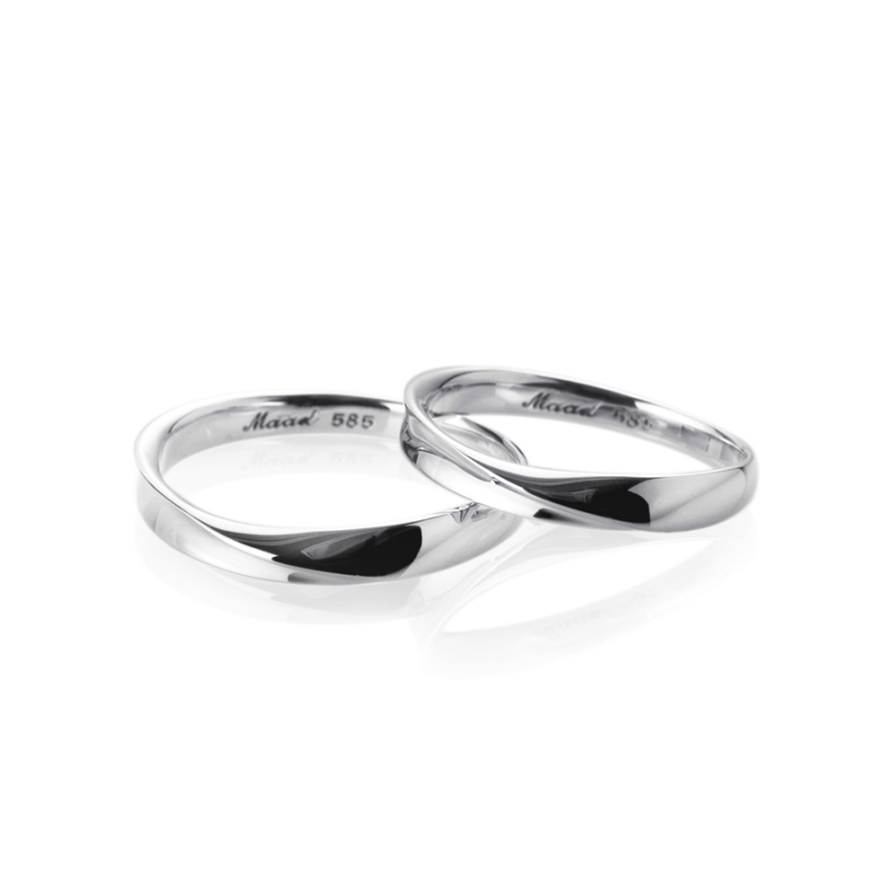 Infinity I wedding ring Set (S&S) 14k White gold