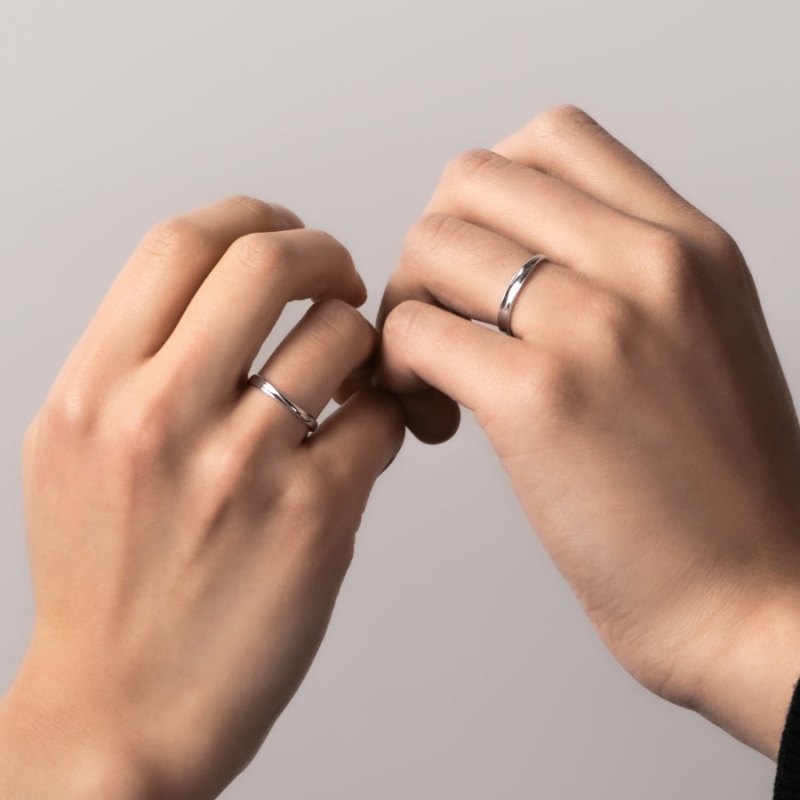 Infinity I MG wedding ring Set (M&S) 14k White gold