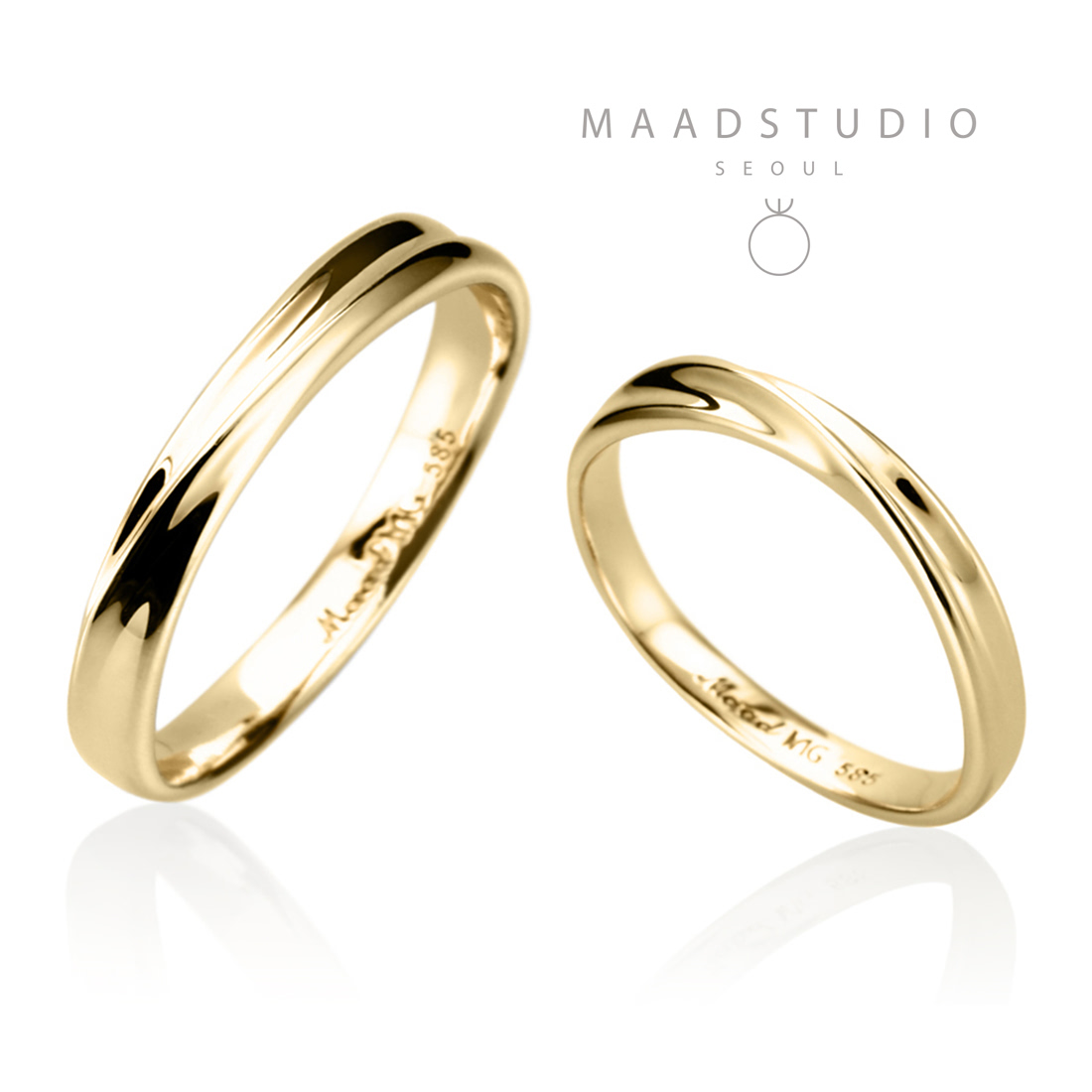 Infinity II MG wedding ring Set (M&S) 14k gold