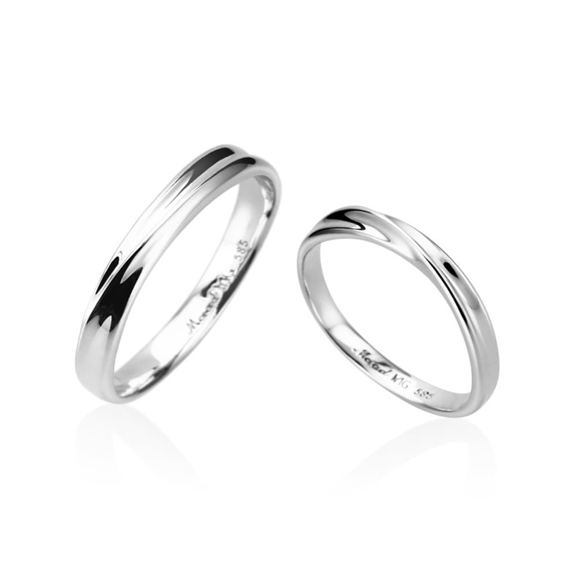 Infinity II MG wedding ring Set (M&S) 14k White gold