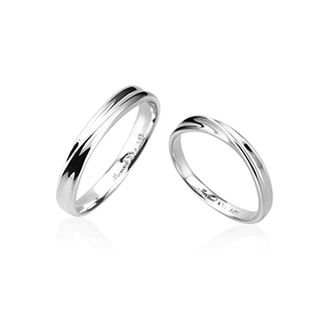 Infinity II MG wedding ring Set (M&S) 14k White gold