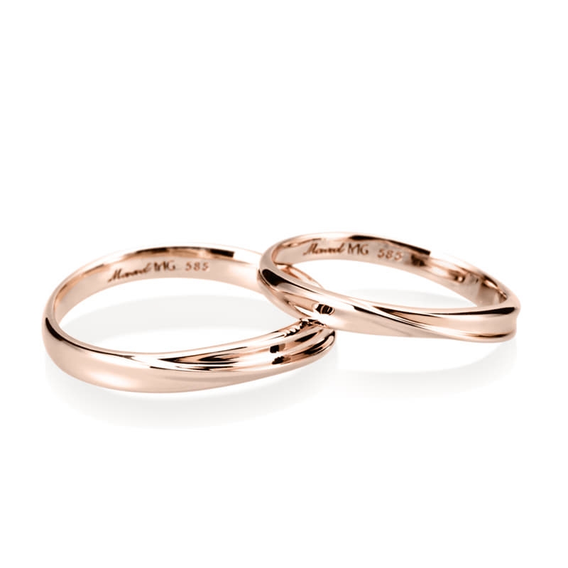 Infinity II MG wedding ring Set (M&S) 14k Red gold