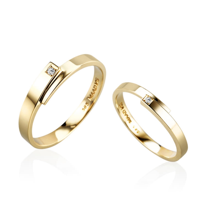 Covering MG wedding ring Set (M&S) 14k gold Diamond