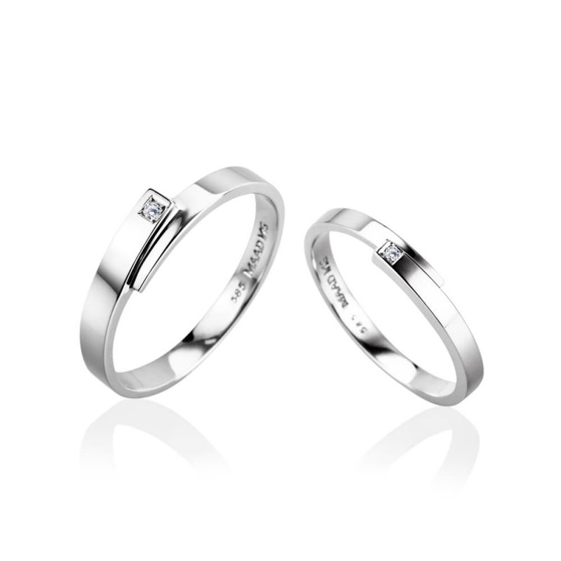 Covering MG wedding ring Set (M&S) 14k White gold Diamond