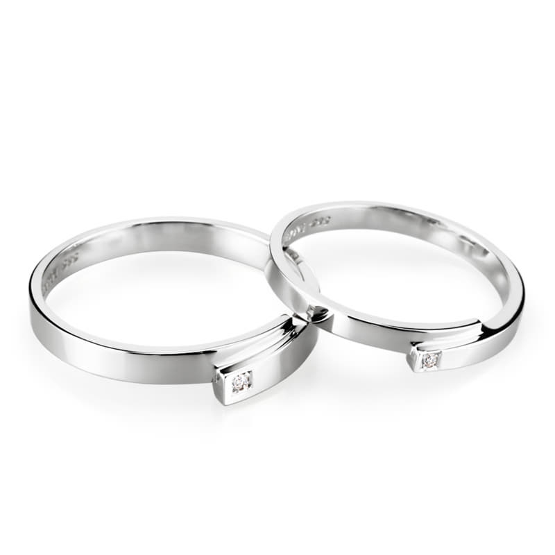 Covering MG wedding ring Set (M&S) 14k White gold Diamond