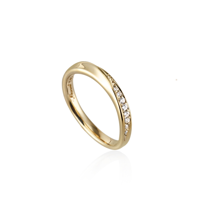 Infinity II ring (SS) 14k gold CZ