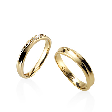 Infinity II wedding ring Set (S&SS) 14k gold CZ