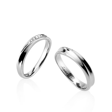 Infinity II wedding ring Set (S&SS) 14k White gold