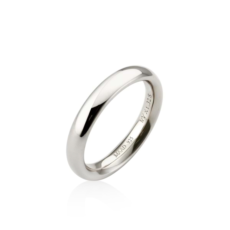MR-XI Low-dome Oval band ring 3.2mm Sterling silver