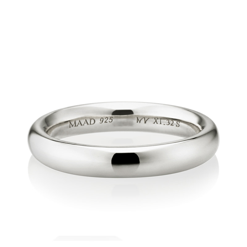 MR-XI 오벌돔밴드링_Raised 3.2mm (소) Silver_925