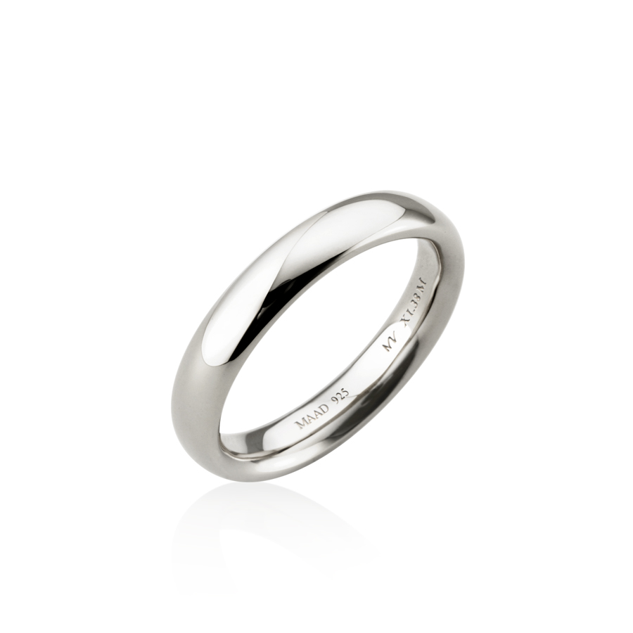 MR-XI Low-dome Oval band ring 3.8mm Sterling silver