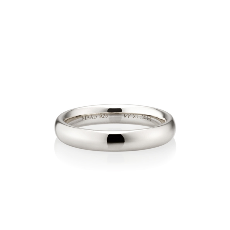 MR-XI Low-dome Oval band ring 3.8mm Sterling silver