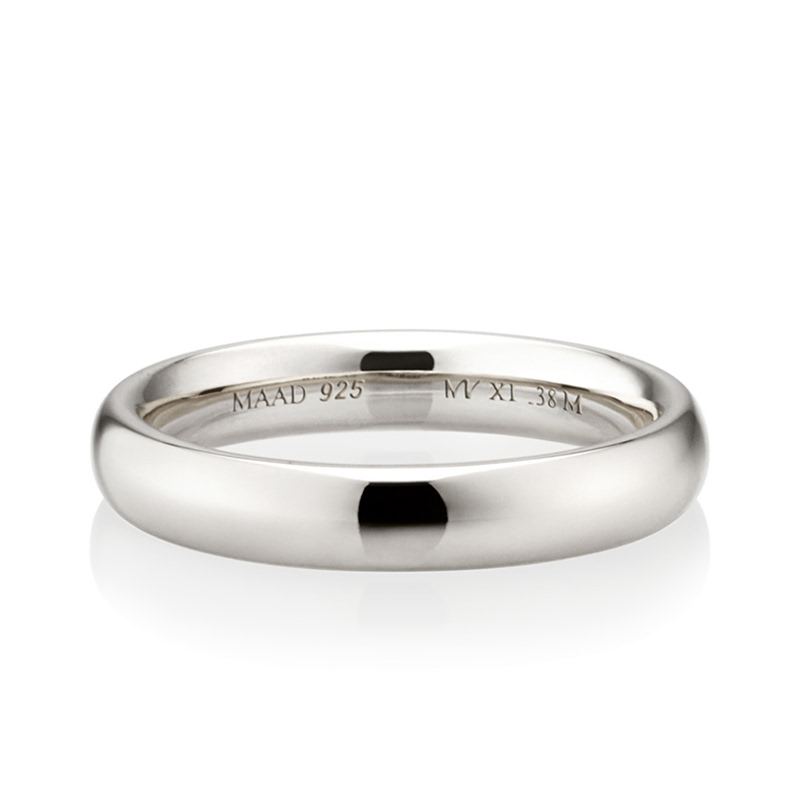 MR-XI 오벌돔밴드링_Raised 3.8mm (중) Silver_925