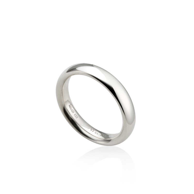 MR-XI Low-dome Oval band ring 4.2mm Sterling silver