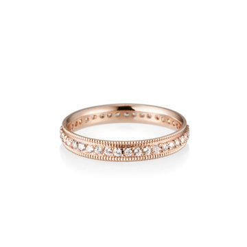 Milgrain bandLigh (3mm) 14k Red gold