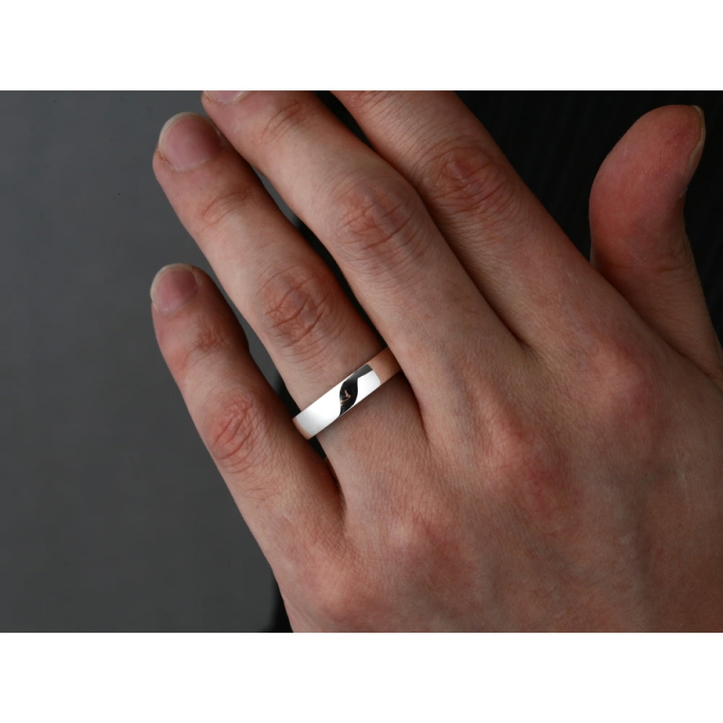 MR-VI Arch square band ring 4.8mm Sterling silver