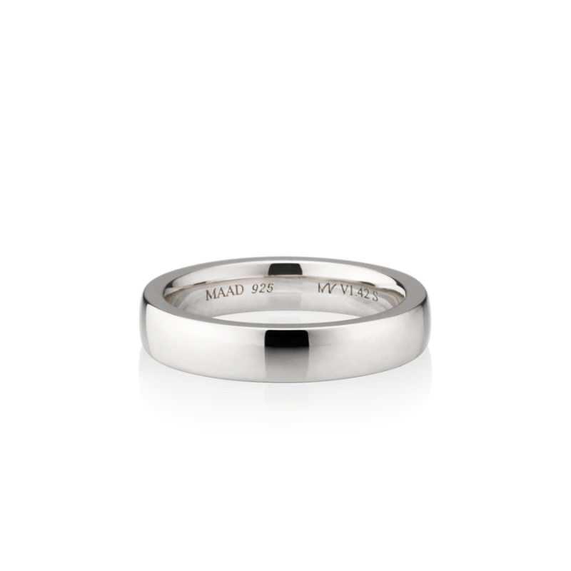MR-VI Arch square band ring 4.2mm Sterling silver