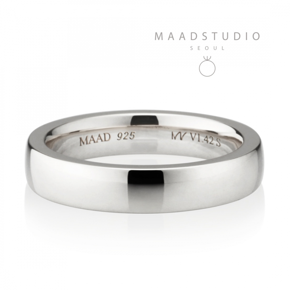 MR-VI Arch square band ring 4.2mm Sterling silver