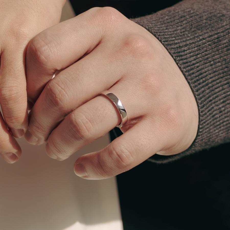 MR-VI 아치스퀘어밴드링 3.8mm (소) Silver_925