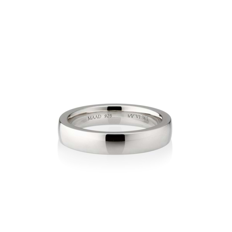MR-VI Arch square band ring 3.8mm Sterling silver