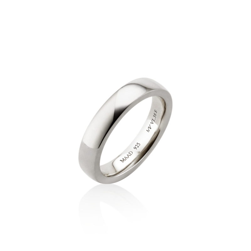 MR-VI Arch square band ring 3.8mm Sterling silver