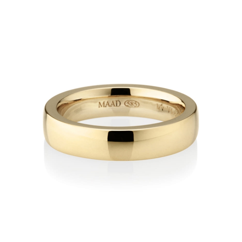 MR-VI Arch square wedding band ring 4.8mm 14k gold