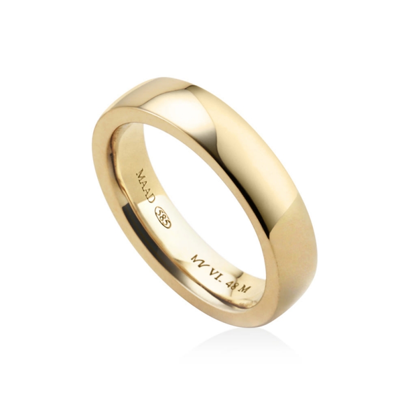 MR-VI Arch square wedding band ring 4.8mm 14k gold