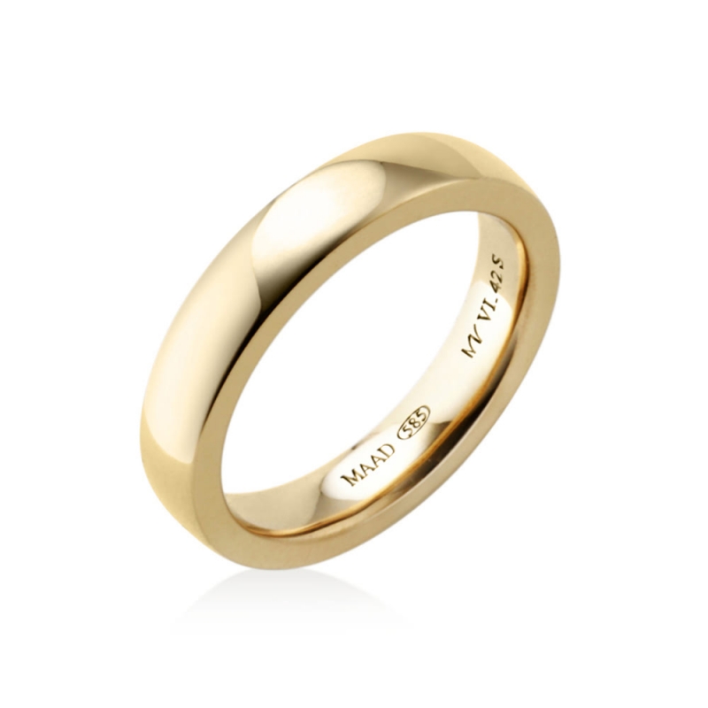 MR-VI Arch square wedding band ring 4.2mm 14k gold