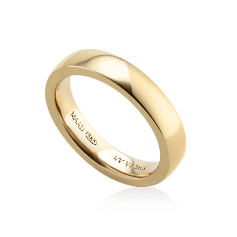 MR-VI Arch square wedding band ring 3.8mm 14k gold