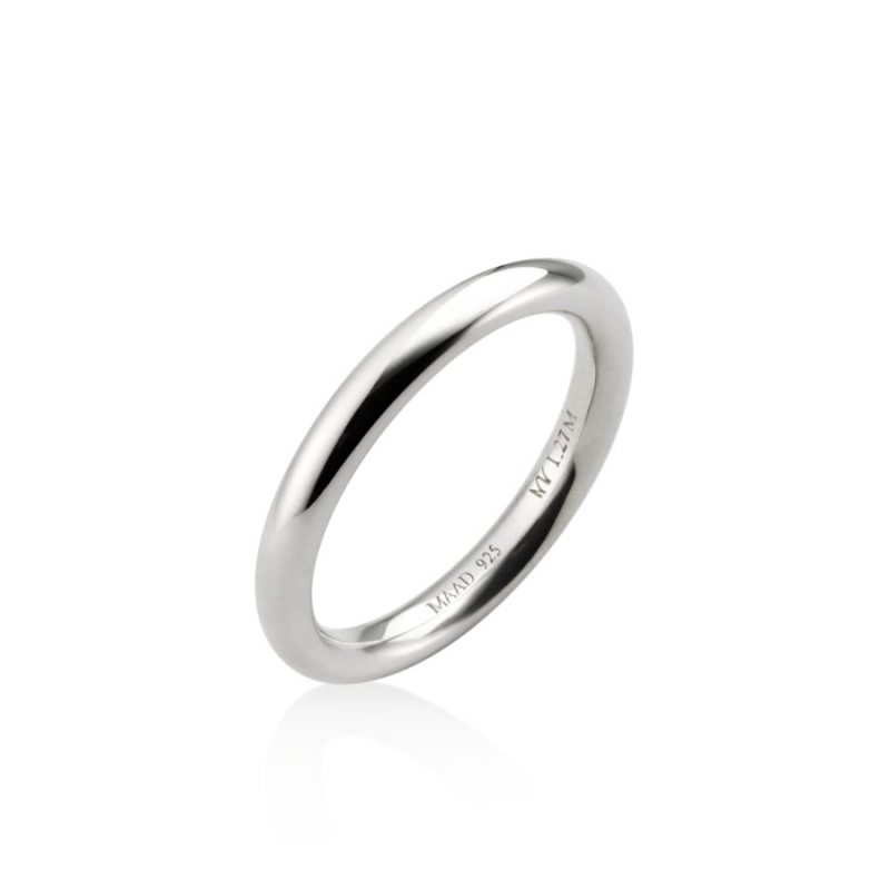 MR-I Raised oval band ring 2.7mm Sterling silver
