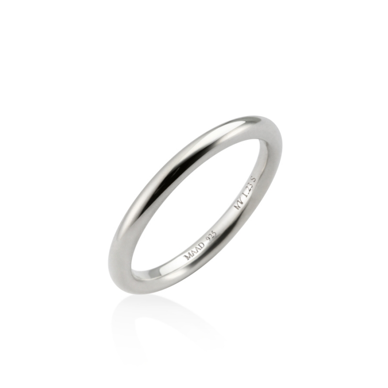 MR-I Raised oval band ring 2.3mm Sterling silver