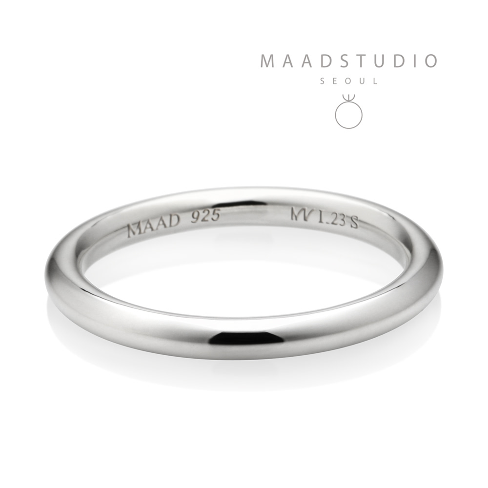 MR-I Raised oval band ring 2.3mm Sterling silver