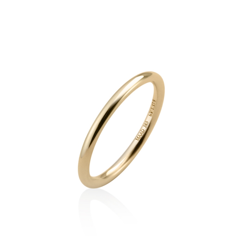 MR-I Raised oval band ring 1.7mm 14k gold
