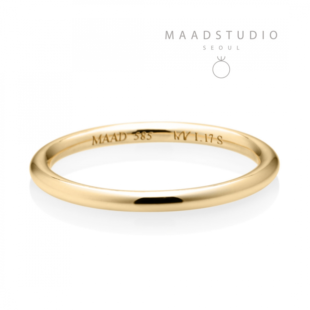 MR-I Raised oval band ring 1.7mm 14k gold