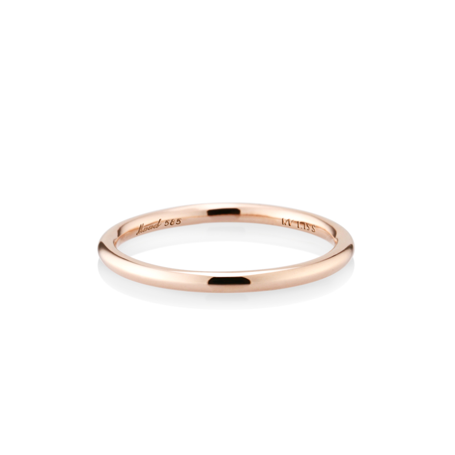 MR-I Raised oval band ring 1.5mm 14k Red gold