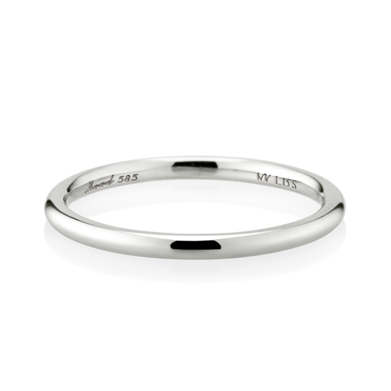 MR-I 오벌밴드링_Raised 1.5mm (소) 14k 화이트골드