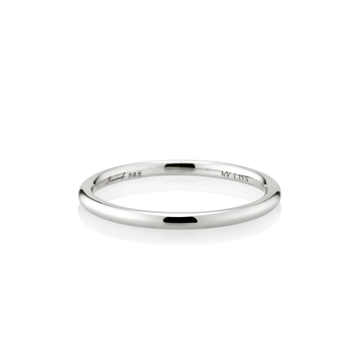 MR-I Raised oval band ring 1.5mm 14k White gold