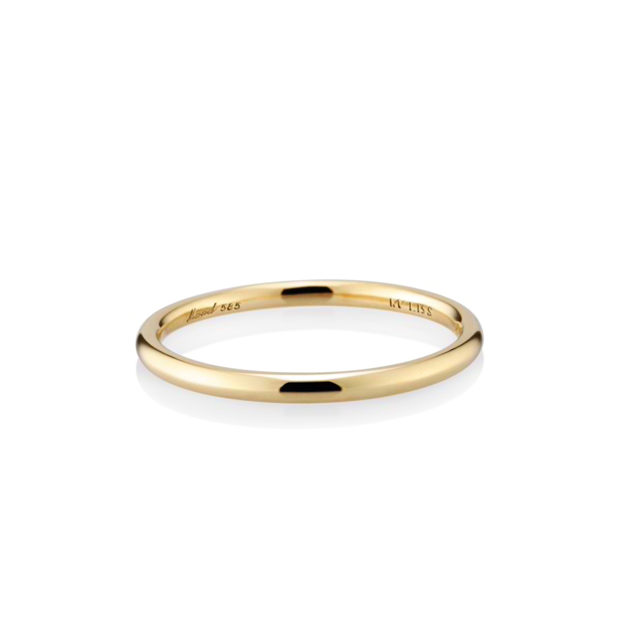 MR-I Raised oval band ring 1.5mm 14k gold