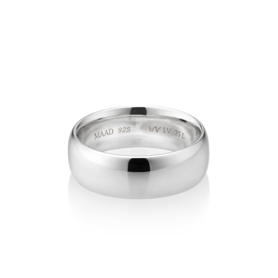 MR-IV Low oval band ring 7.5mm Sterling silver