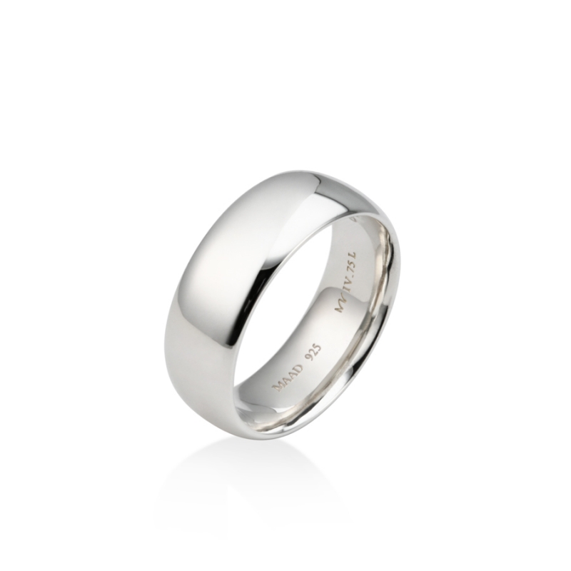 MR-IV Low oval band ring 7.5mm Sterling silver