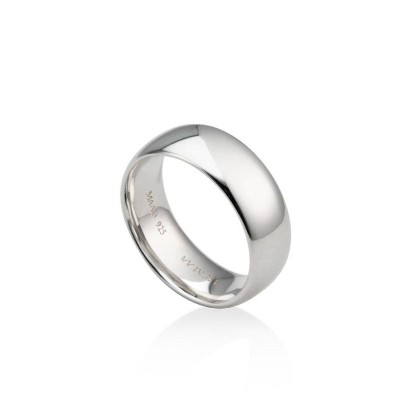 MR-IV Low oval band ring 7.5mm Sterling silver