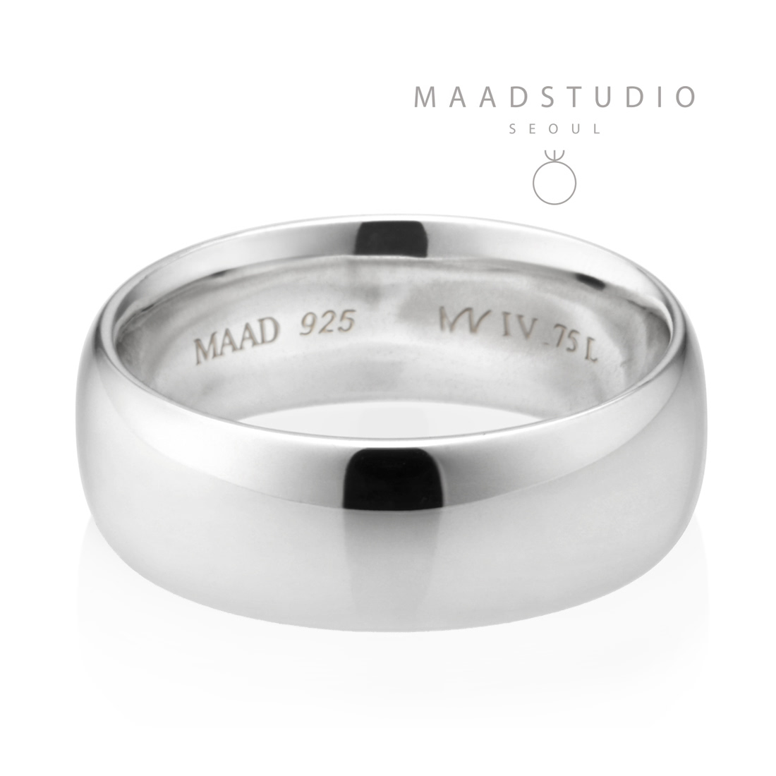 MR-IV Low oval band ring 7.5mm Sterling silver