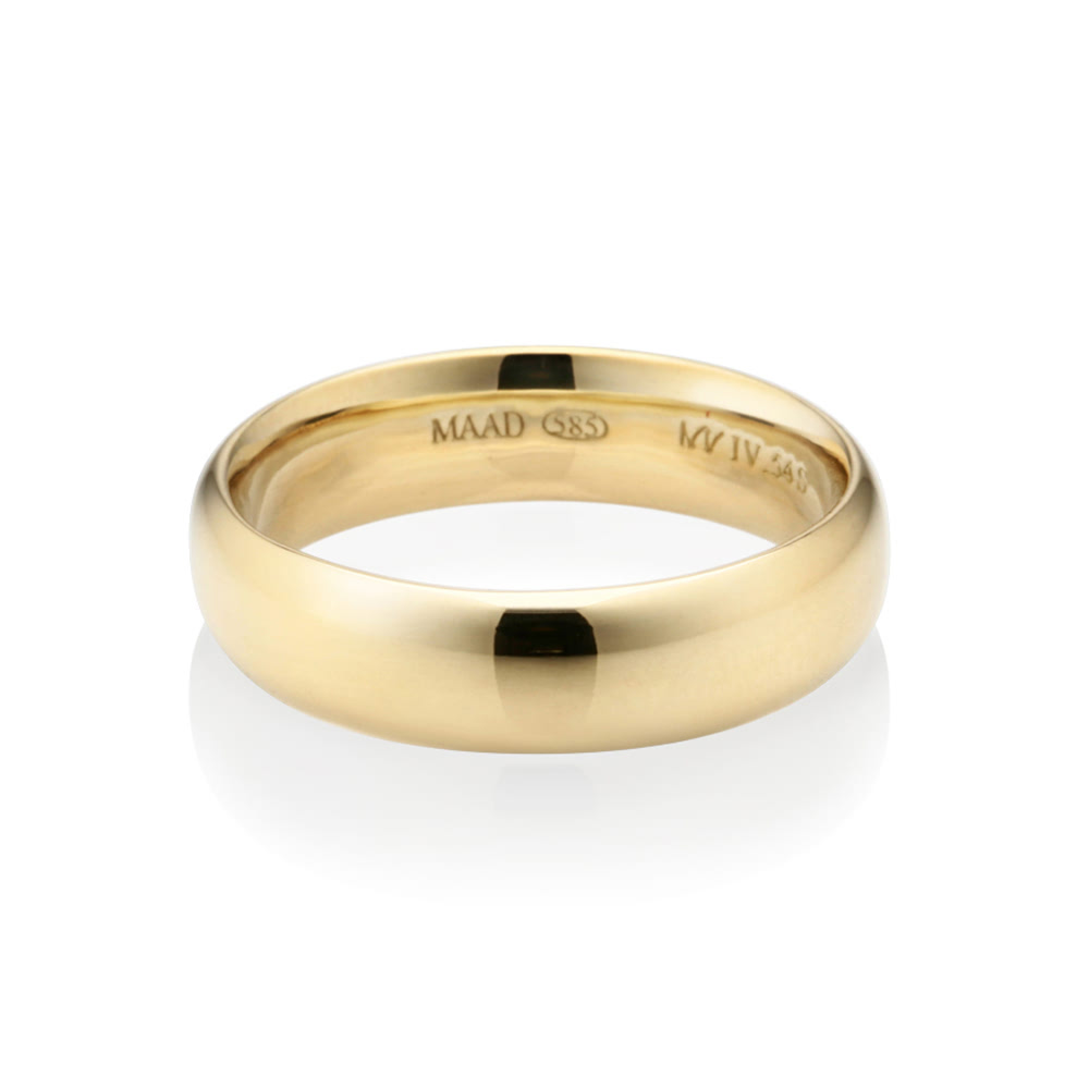 MR-IV Low oval wedding band ring 5.4mm 14k gold