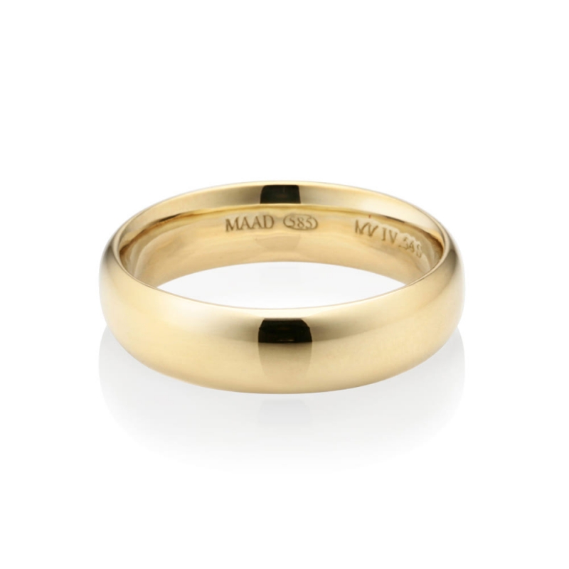 MR-IV Low oval wedding band ring 5.4mm 14k gold