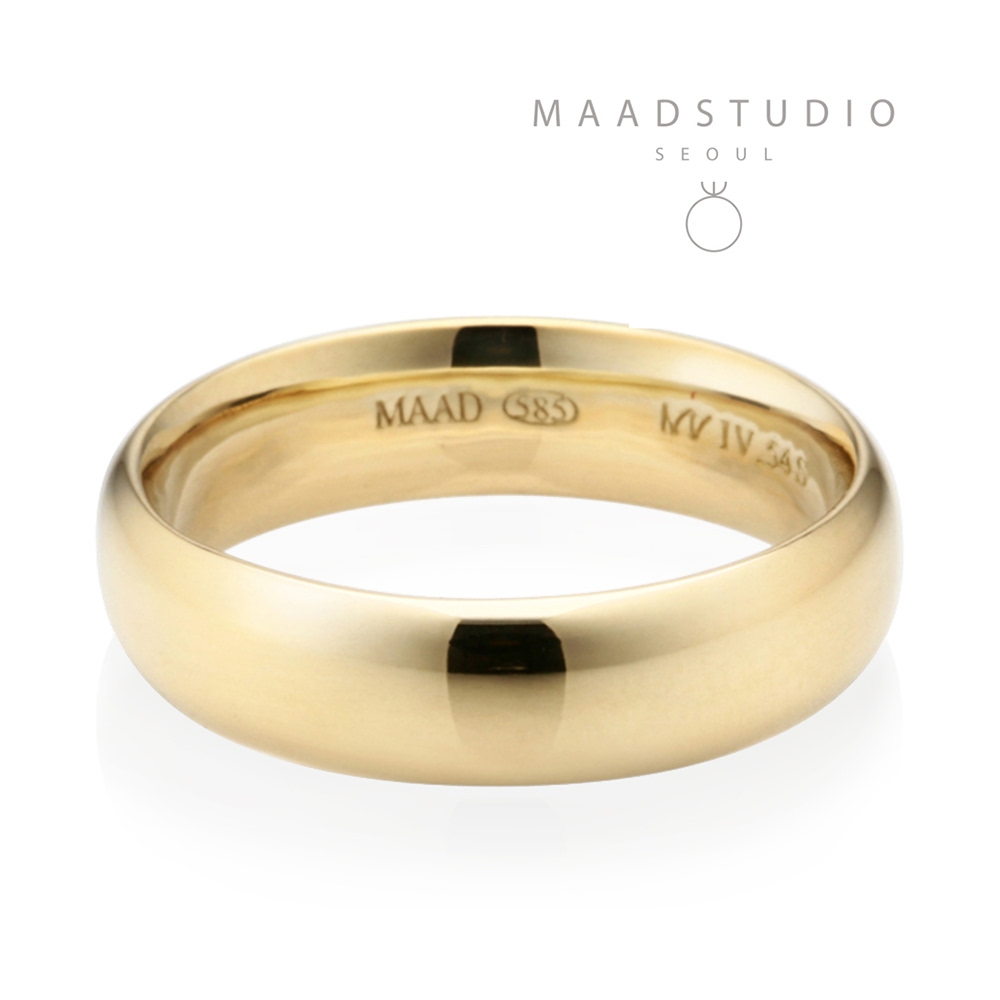 MR-IV Low oval wedding band ring 5.4mm 14k gold