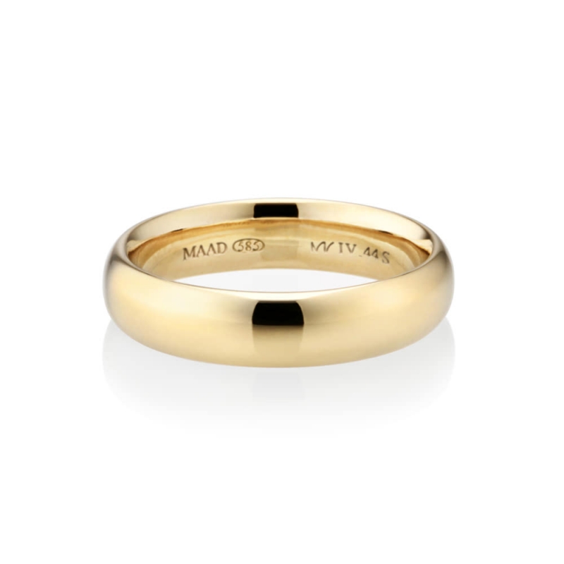 MR-IV Low oval wedding band ring 4.4mm 14k gold