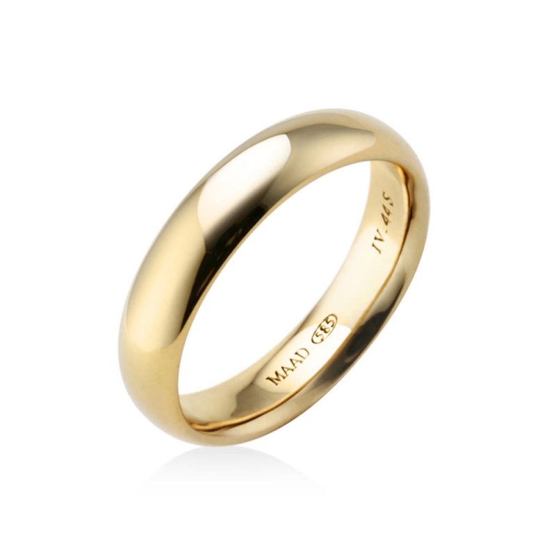 MR-IV Low oval wedding band ring 4.4mm 14k gold